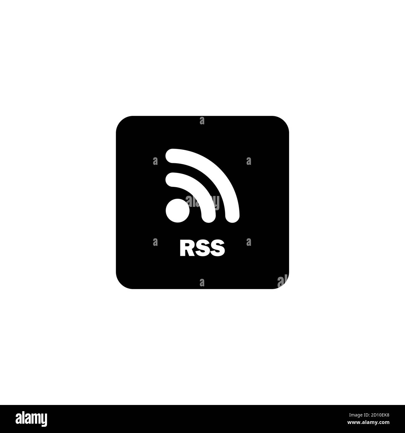 Icona feed RSS. Può essere utilizzato per il Web e i dispositivi mobili. Vettore su sfondo bianco isolato. EPS 10 Illustrazione Vettoriale