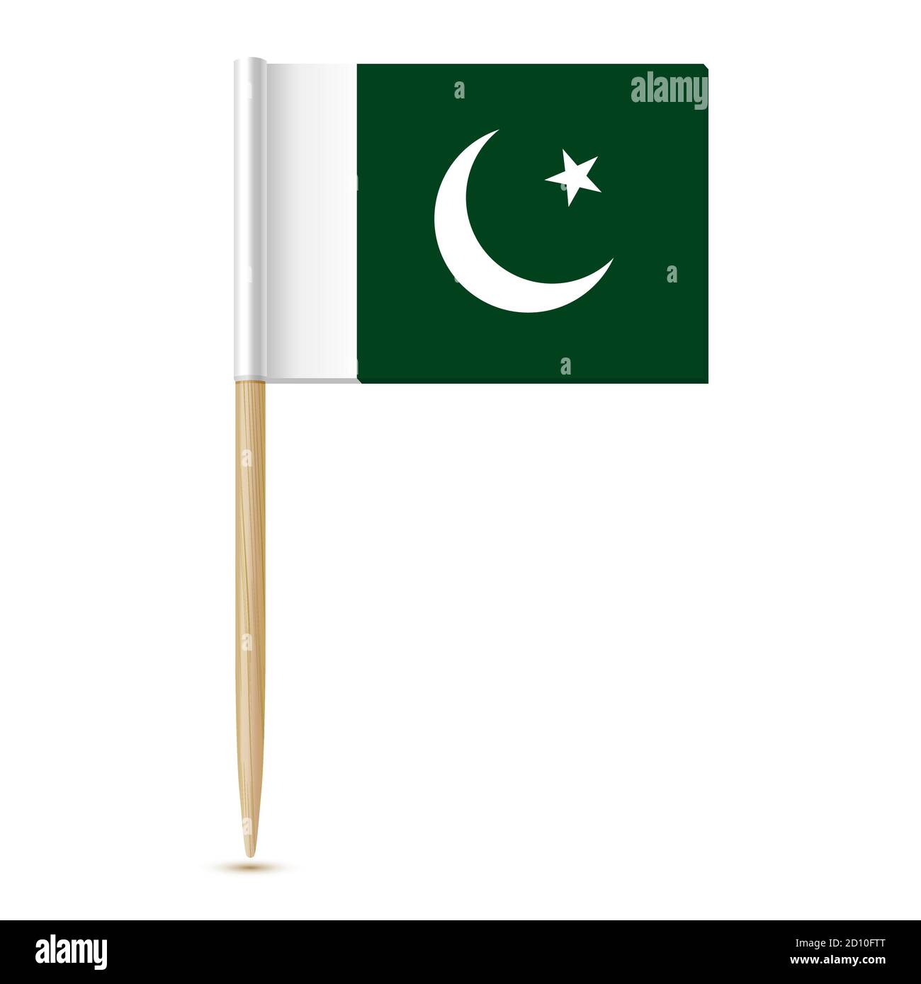 Pakistano bandiera dentifricio su sfondo bianco Illustrazione Vettoriale