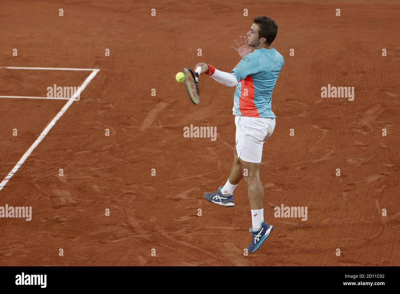 Hugo GASTON (fra) durante il Roland Garros 2020, torneo di tennis Grand Slam, il 4 ottobre 2020 allo stadio Roland Garros di Parigi, Francia - Photo St Foto Stock