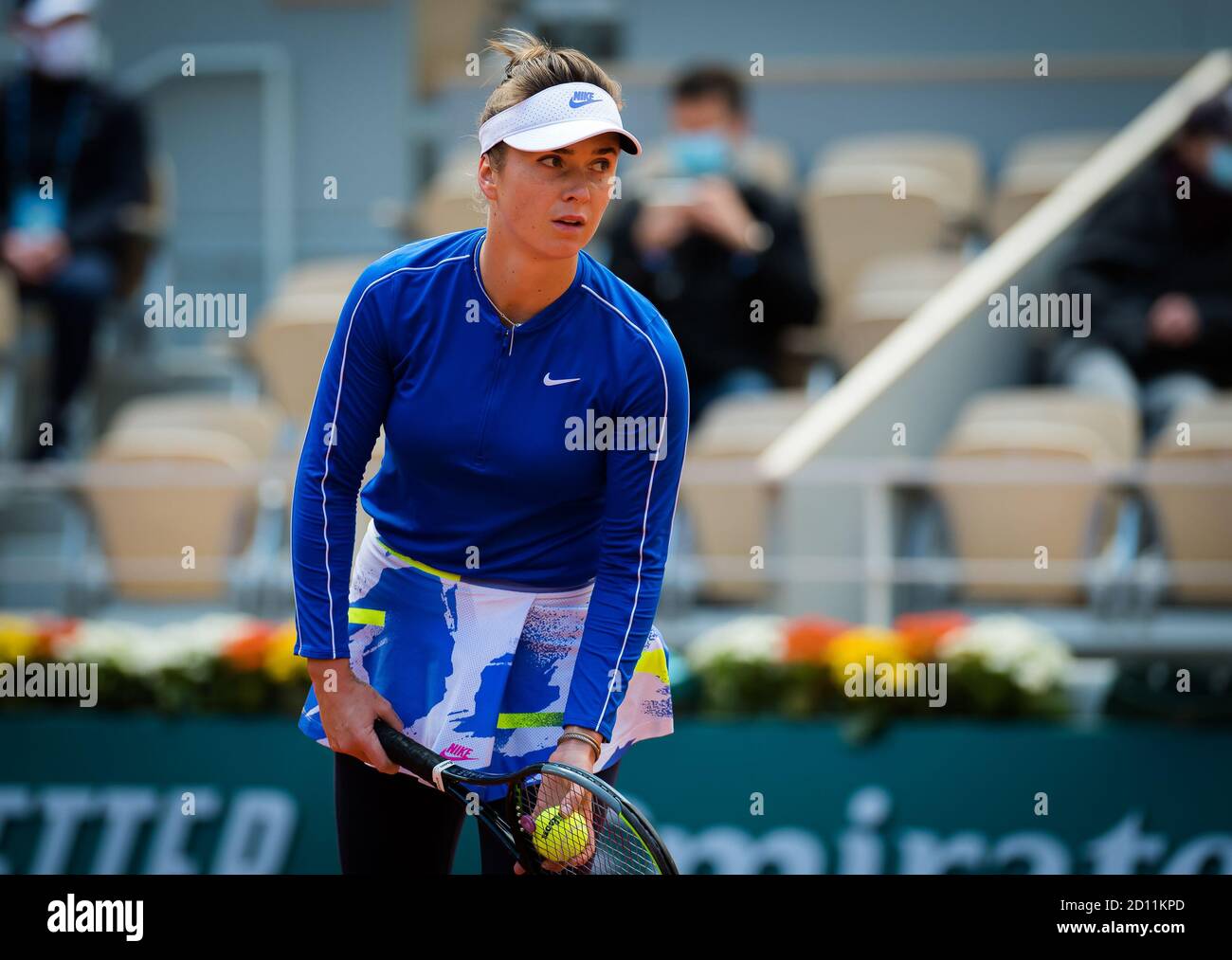 Elina Svitolina dell’Ucraina in azione contro Caroline Garcia in Francia durante il quarto round al Roland Garros 2020, Grand Slam tennis tourna Foto Stock
