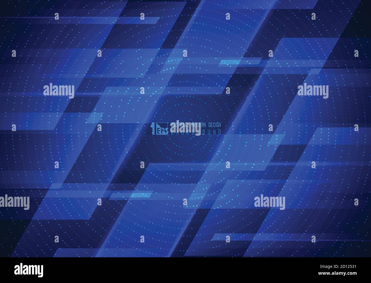 Design astratto con tecnologia blue motion di disegno futuristico geometrico pattern artwork sfondo. Decorare per annunci, poster, grafica, modello di disegno, stampa. Illustrazione Vettoriale