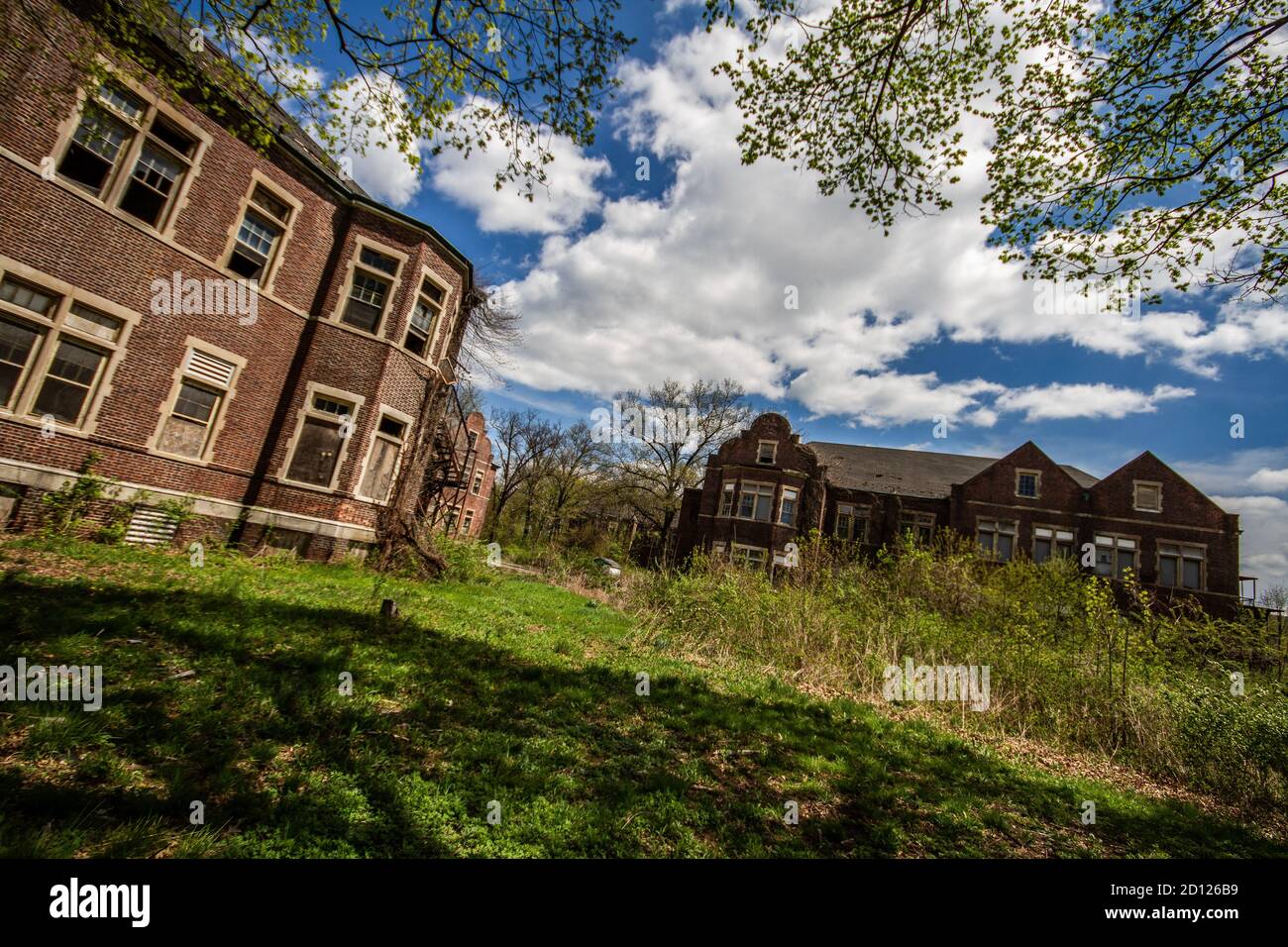 La scuola infestata di Pennhurst, conosciuta anche come Pennhurst Asylum, a causa delle sue condizioni deplorevoli, poco personale e sovraffollate Foto Stock