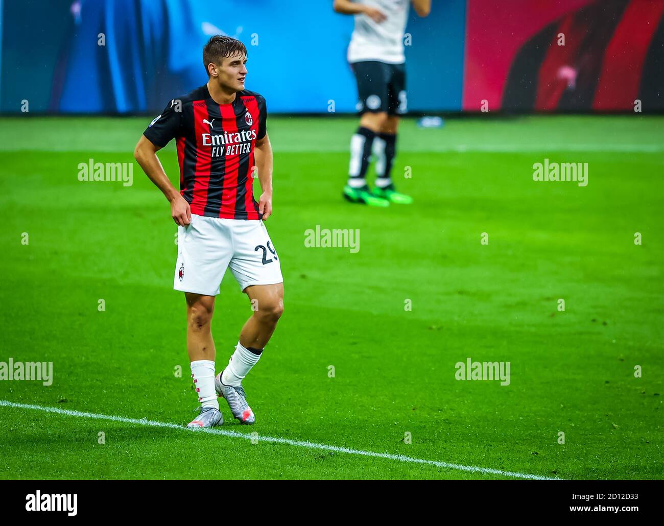 Lorenzo Colombo dell'AC Milan durante la Serie A 2020/21 match tra AC Milan e Spezia Calcio allo Stadio San Siro di Milano il 04 ottobre 20 Foto Stock