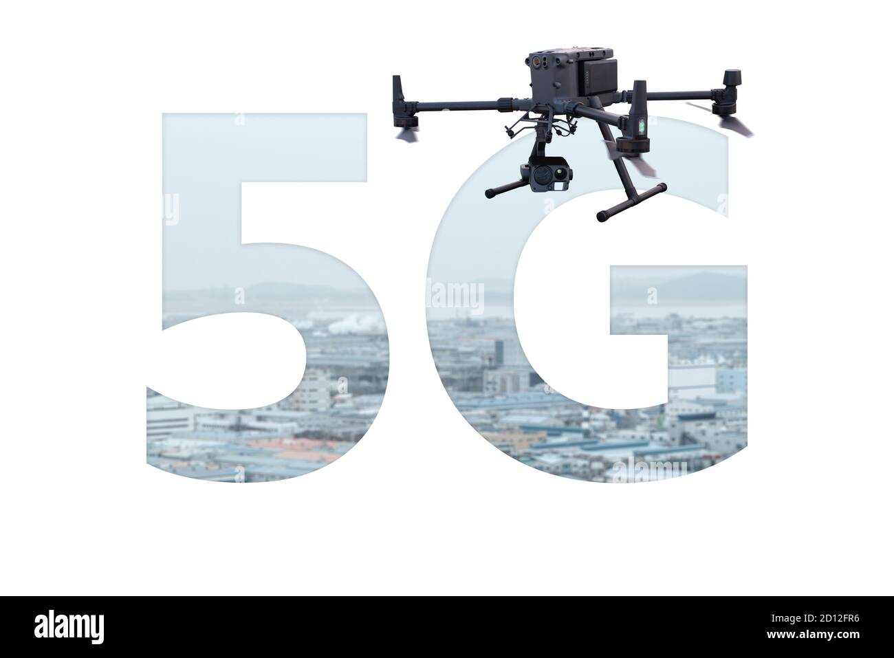 Rete 5G per il drone di controllo Foto Stock