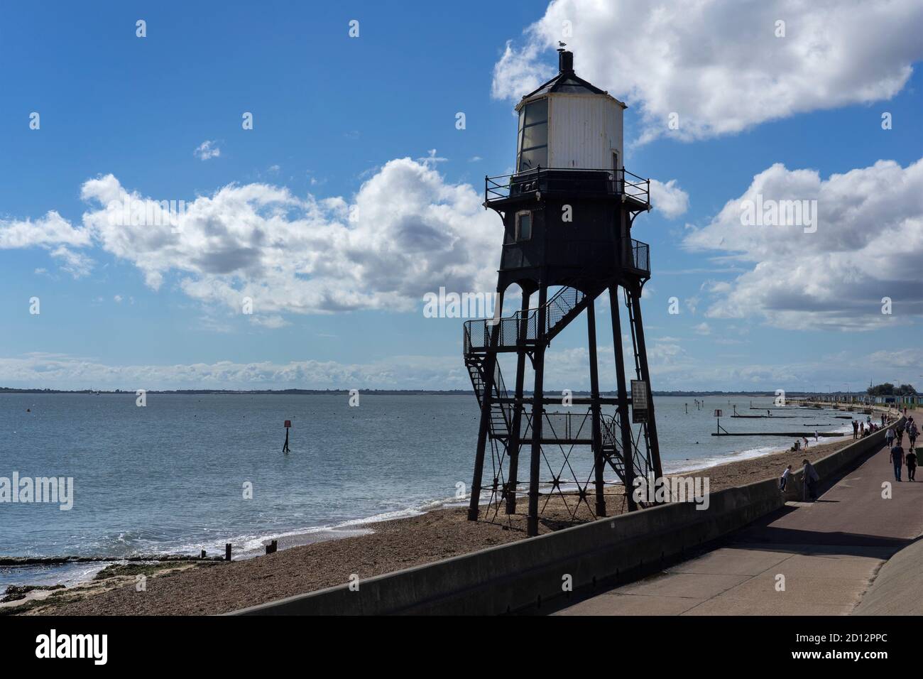Vecchio faro di legno, Dovercourt, Harwich, Essex Foto Stock