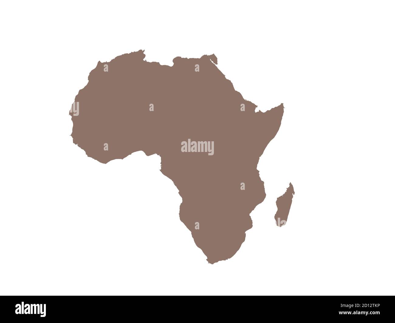 Continente africano con Madagascar come silhouette Foto Stock