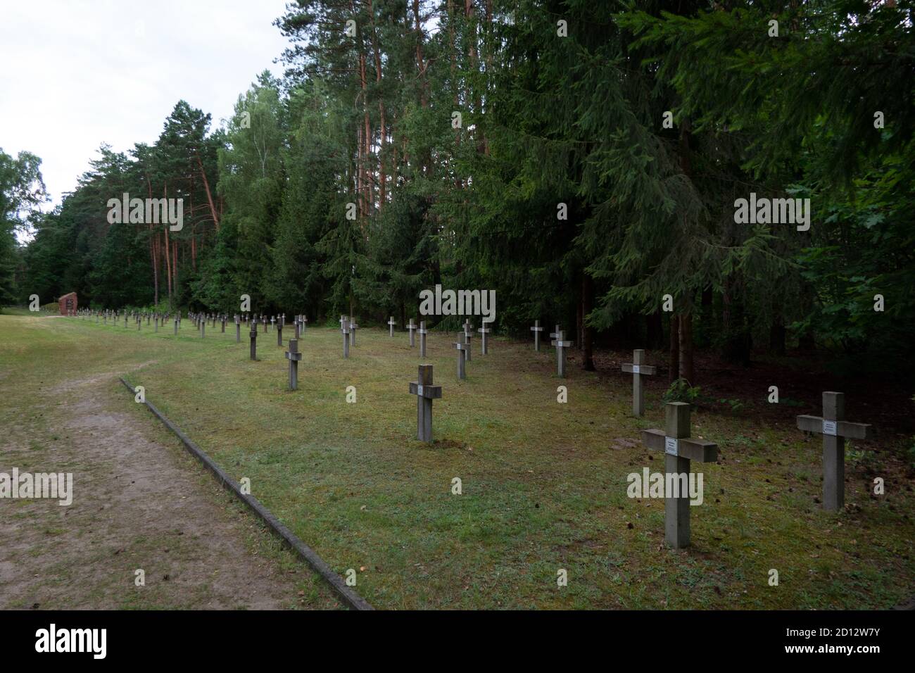 Vista del campo di sterminio nazista di Treblinka in Polonia, Europa. Famoso monumento polacco per l'Olocausto Foto Stock