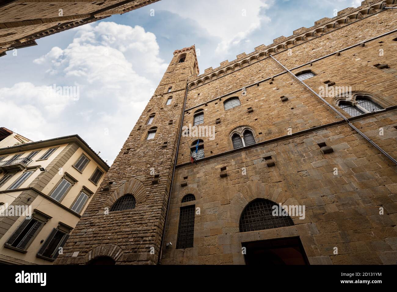 Palazzo del Bargello medievale (Palazzo del Bargello) nel centro di Firenze, patrimonio dell'umanità dell'UNESCO, Toscana, Italia, Europa. Foto Stock