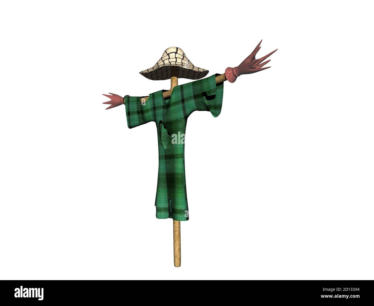 colorato scarrecrow con abito e cappello Foto Stock