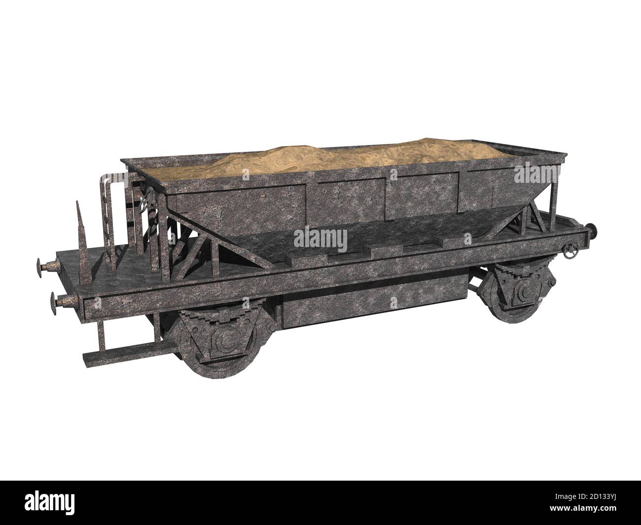 carro di ferro sulla rotaia per merci sfuse Foto Stock