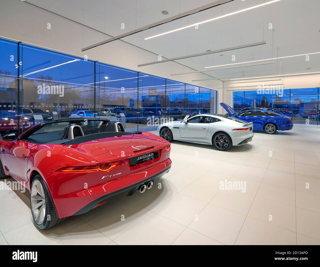Concessionaria Jaguar Land rover, Boston, Inghilterra orientale, Regno Unito Foto Stock