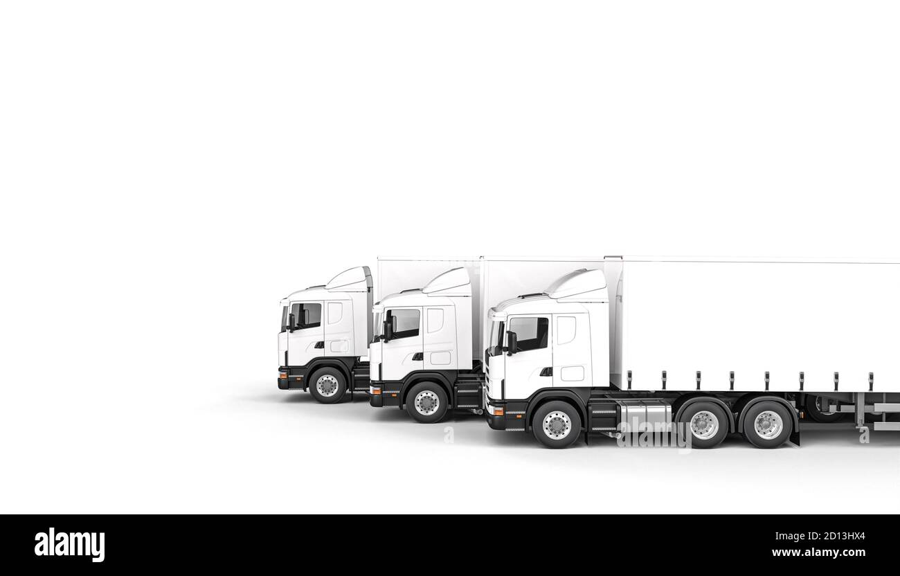 carrelli di trasporto isolati su bianco. rendering 3d. logistica e concetto di carico. Foto Stock