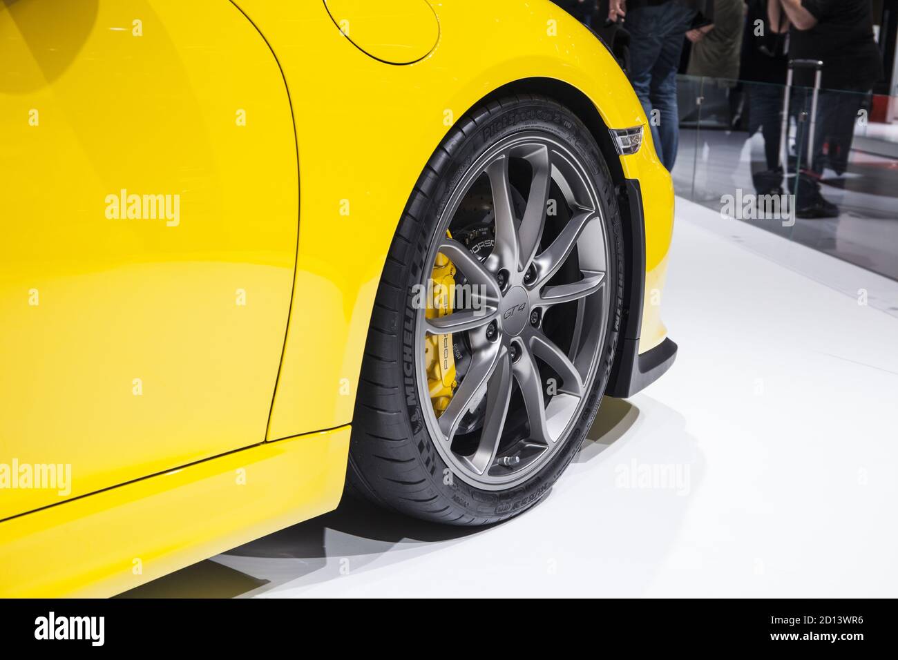 La Porsche Cayman GT4 2016 al Motor Show di Ginevra 2015, 5 marzo 2015 Foto Stock