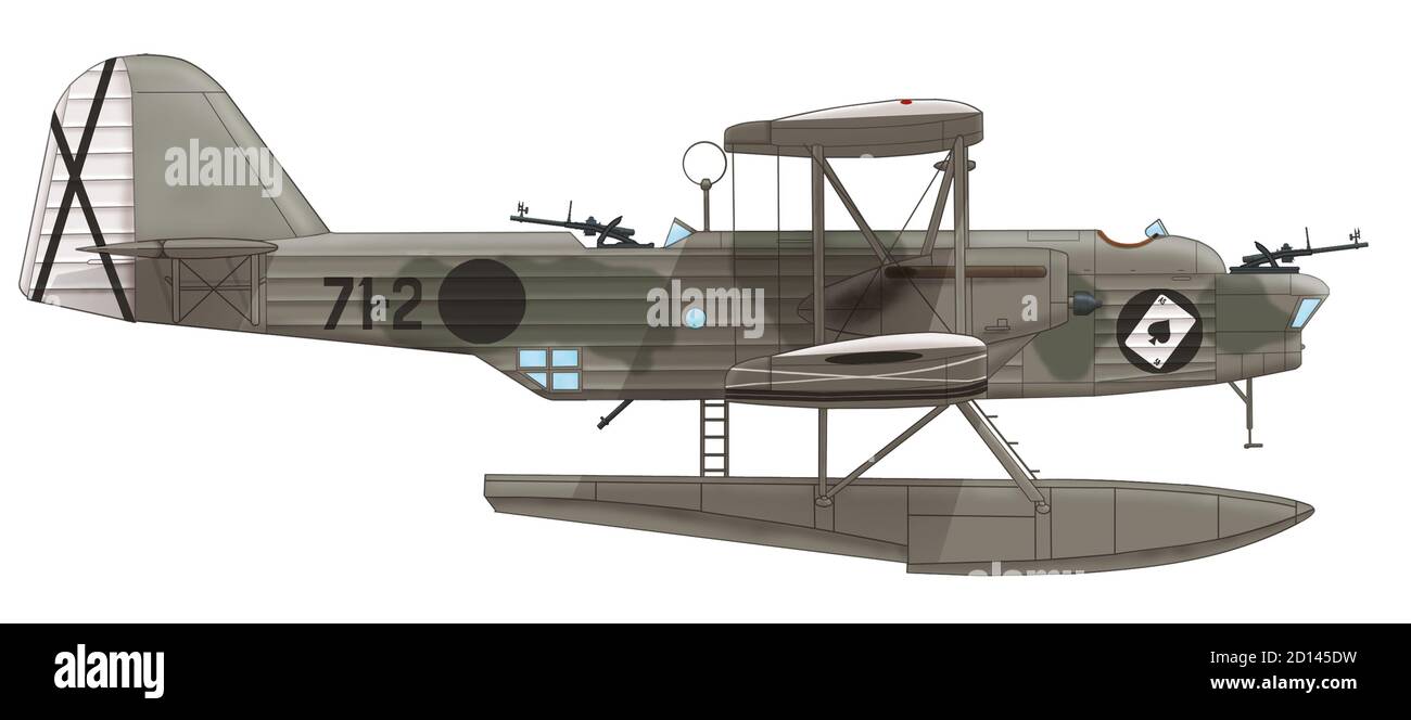 Heinkel He 59D (71-2) del 52° volo del Gruppo misto di Seaplanes Cant e Heinkel dell'Aeronautica militare spagnola, Isole Baleari, settembre 1939 Foto Stock