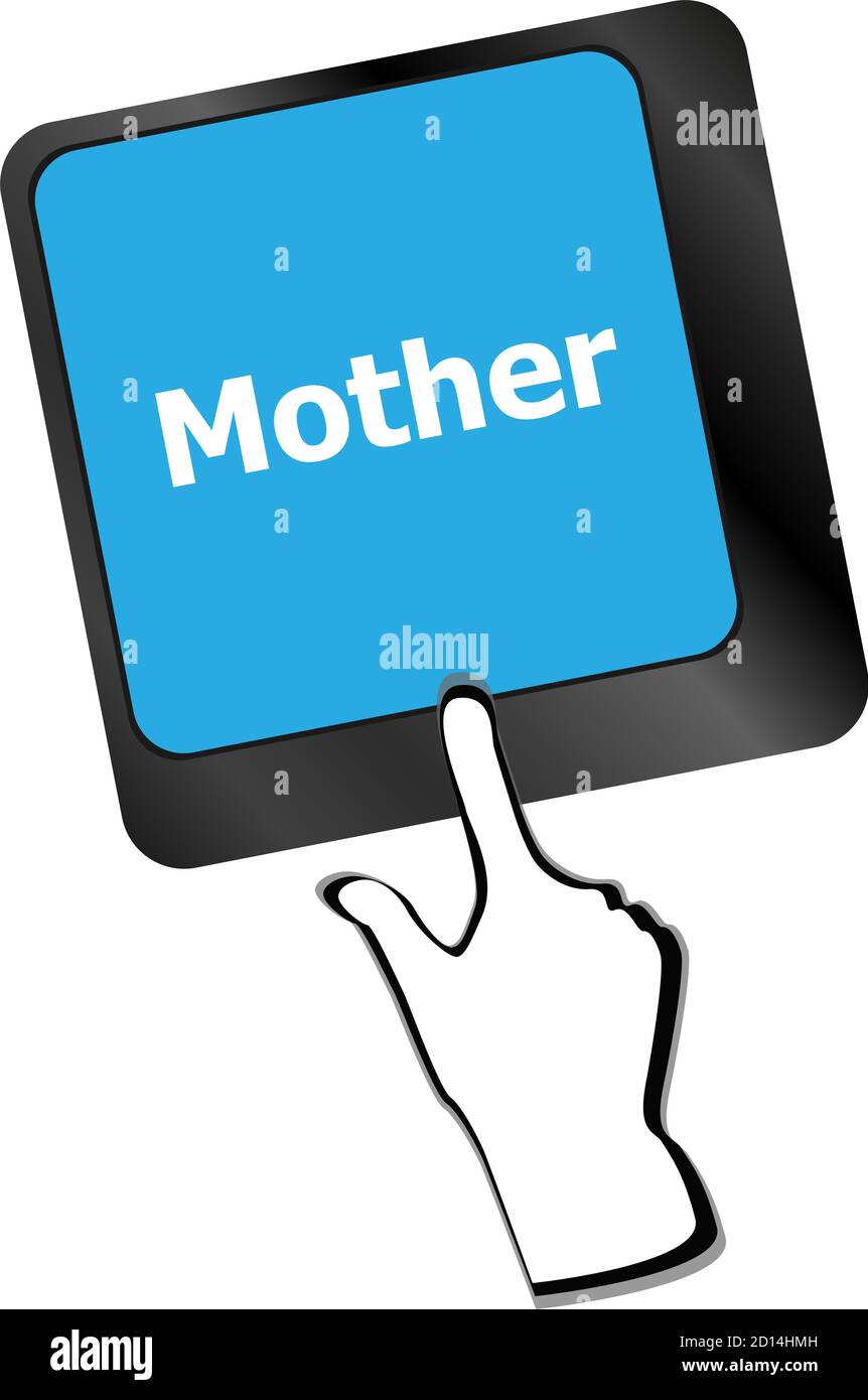 Tastiera con madre parola sul pulsante del computer Foto Stock