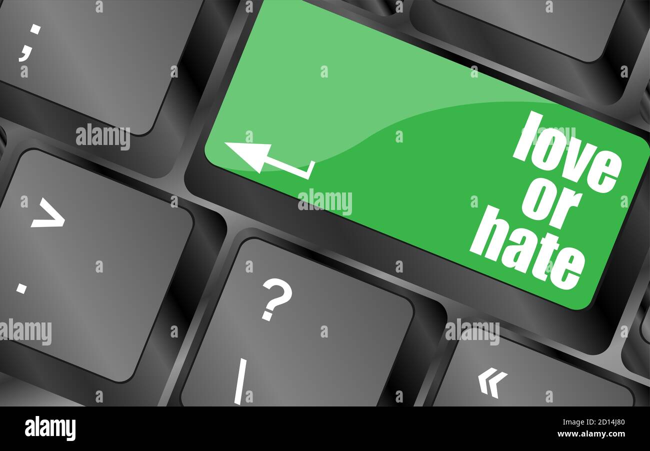 Amore o odio relazioni impressioni di comunicazione delle valutazioni recensioni tastiera del computer chiave, Foto Stock