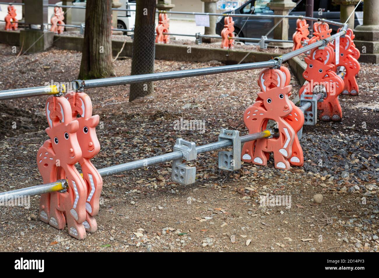 Recinzione a forma di cervo a Nara, Giappone Foto Stock