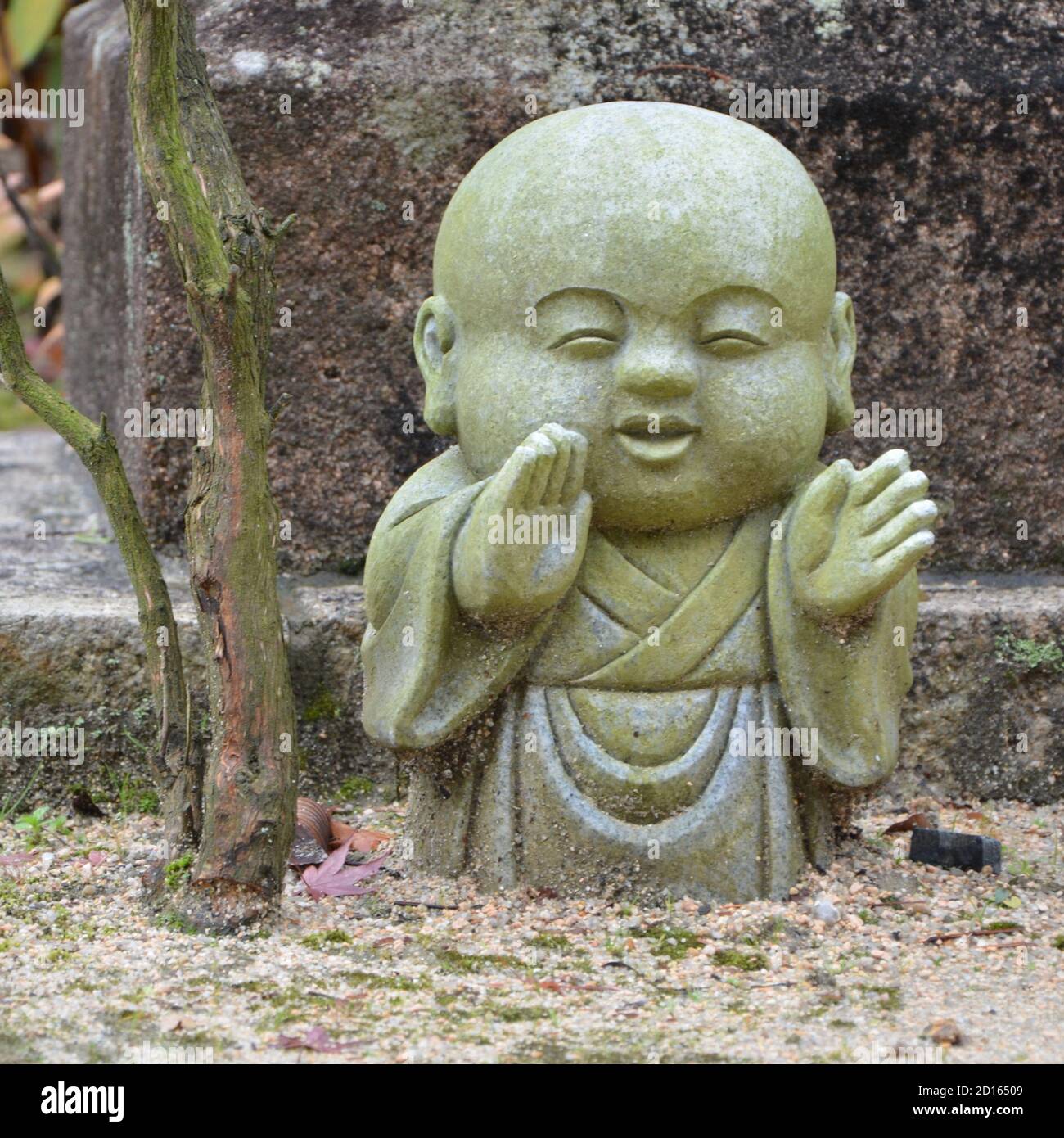 Statua di Buddha nel tempio di Daisho-in, Miyajima, Giappone Foto Stock