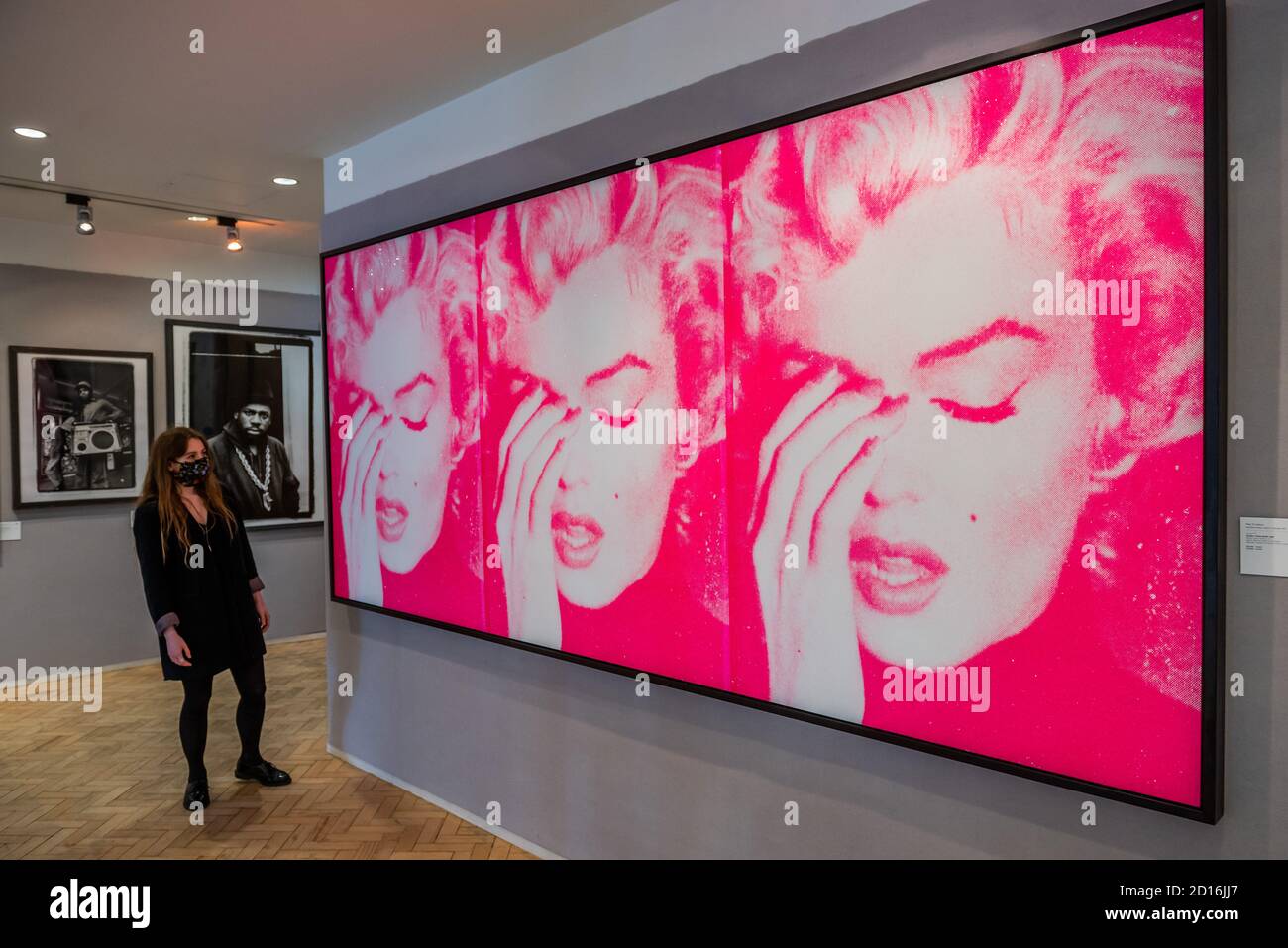 Londra, Regno Unito. 05 ottobre 2020. Russell Young, Marilyn Pricing (Trittico), 2011 est £ 50,000 - 70,000 - Anteprima della vendita di cultura di Bonhams 'Pop x a New Bond Street. La nuova vendita esplora Pop, Street Art e le relative forme d'arte che hanno attraversato il mondo, influenzando la moda, la musica e la cultura giovanile. Credit: Guy Bell/Alamy Live News Foto Stock