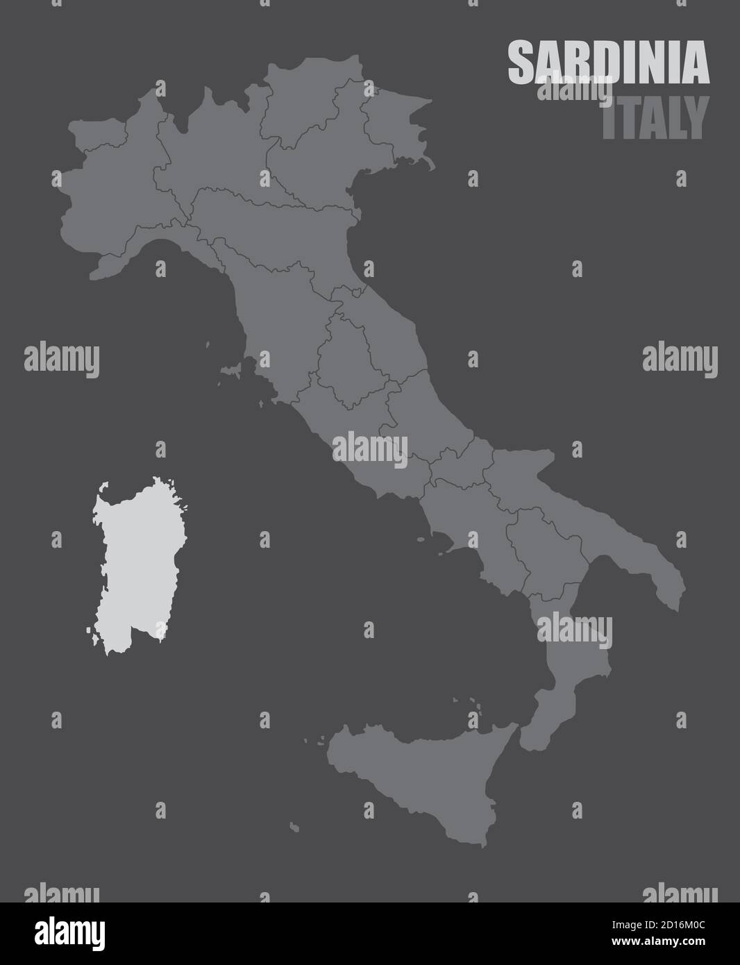 Mappa Italia Sardegna Illustrazione Vettoriale