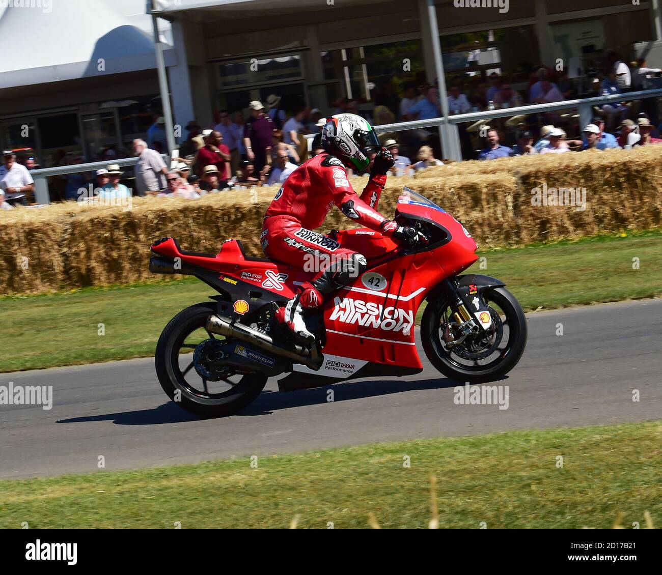 Randy Mamola, Sebastiano Cremonini, Ducati Desmosedici X2, Goodwood Festival of Speed, Speed Kings, Motorsport's Record Breakers, Goodwood, luglio 2019, Foto Stock