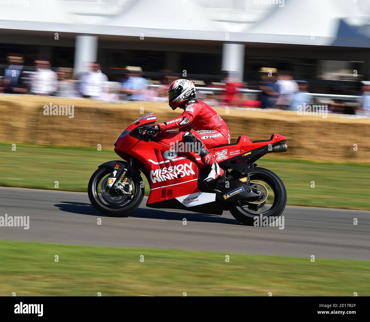 Randy Mamola, Sebastiano Cremonini, Ducati Desmosedici X2, Goodwood Festival of Speed, Speed Kings, Motorsport's Record Breakers, Goodwood, luglio 2019, Foto Stock
