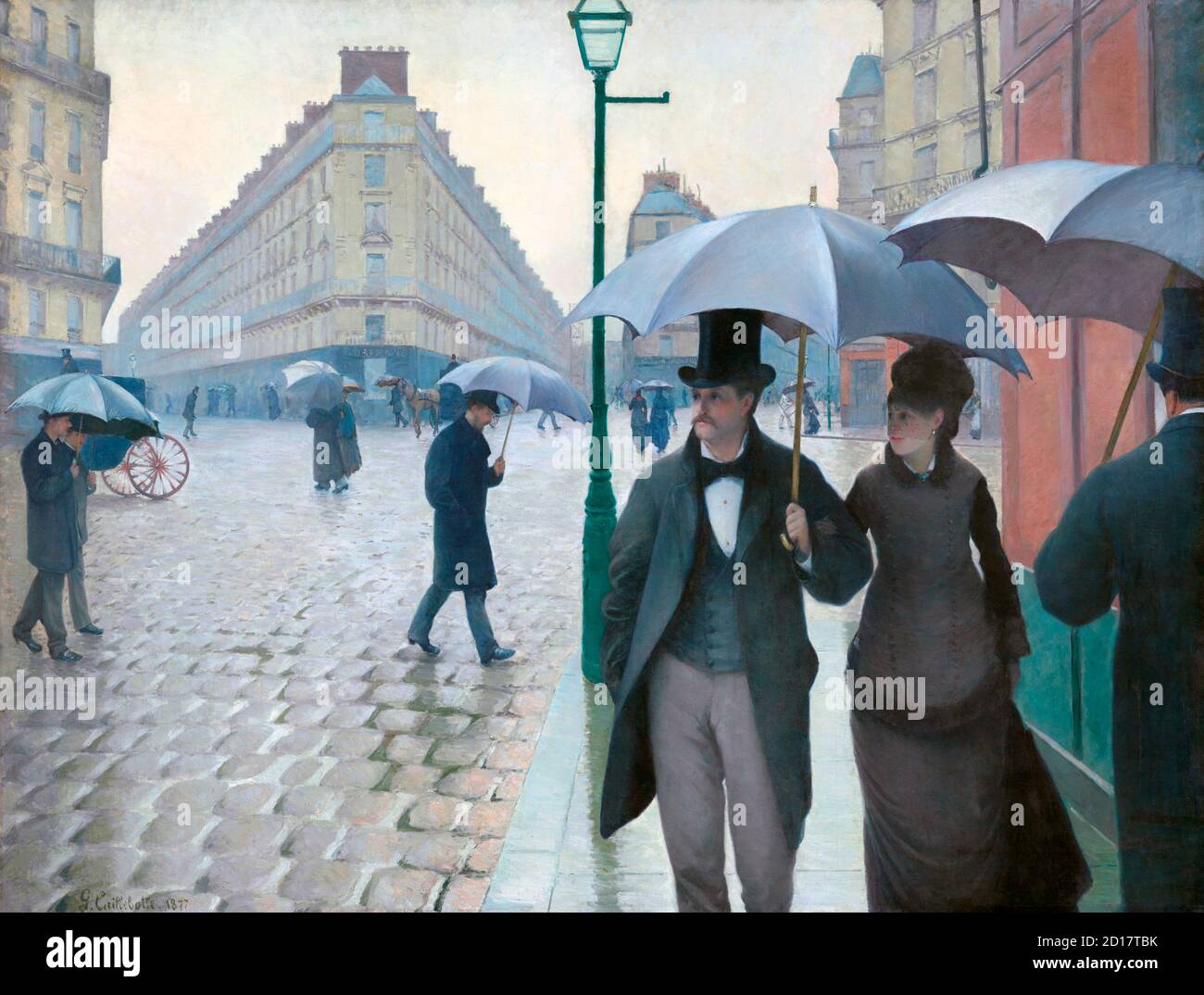 Parigi Street; Rainy Day di Gustave Caillebotte (1848-1894), olio su tela, 1877 Foto Stock