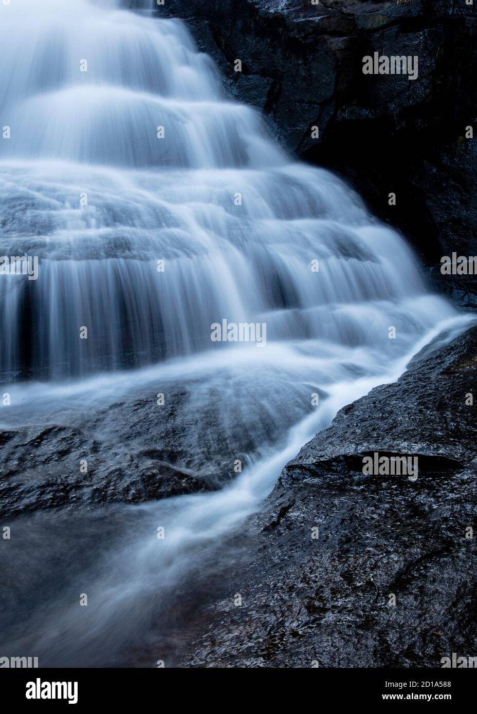 Cascate sulle Triple Falls nella DuPont state Recreational Forest a sud di Asheville, North Carolina Foto Stock