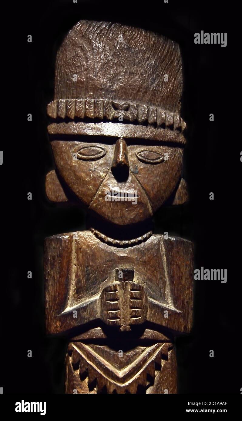 Figura dell'offerente la cultura di Chimú 1100-1400 era centrata su Chimor con la città capitale di Chan Chan, una grande città di adobe nella valle di Moche dell'attuale Trujillo, Perù, peruviano, ,America, Foto Stock
