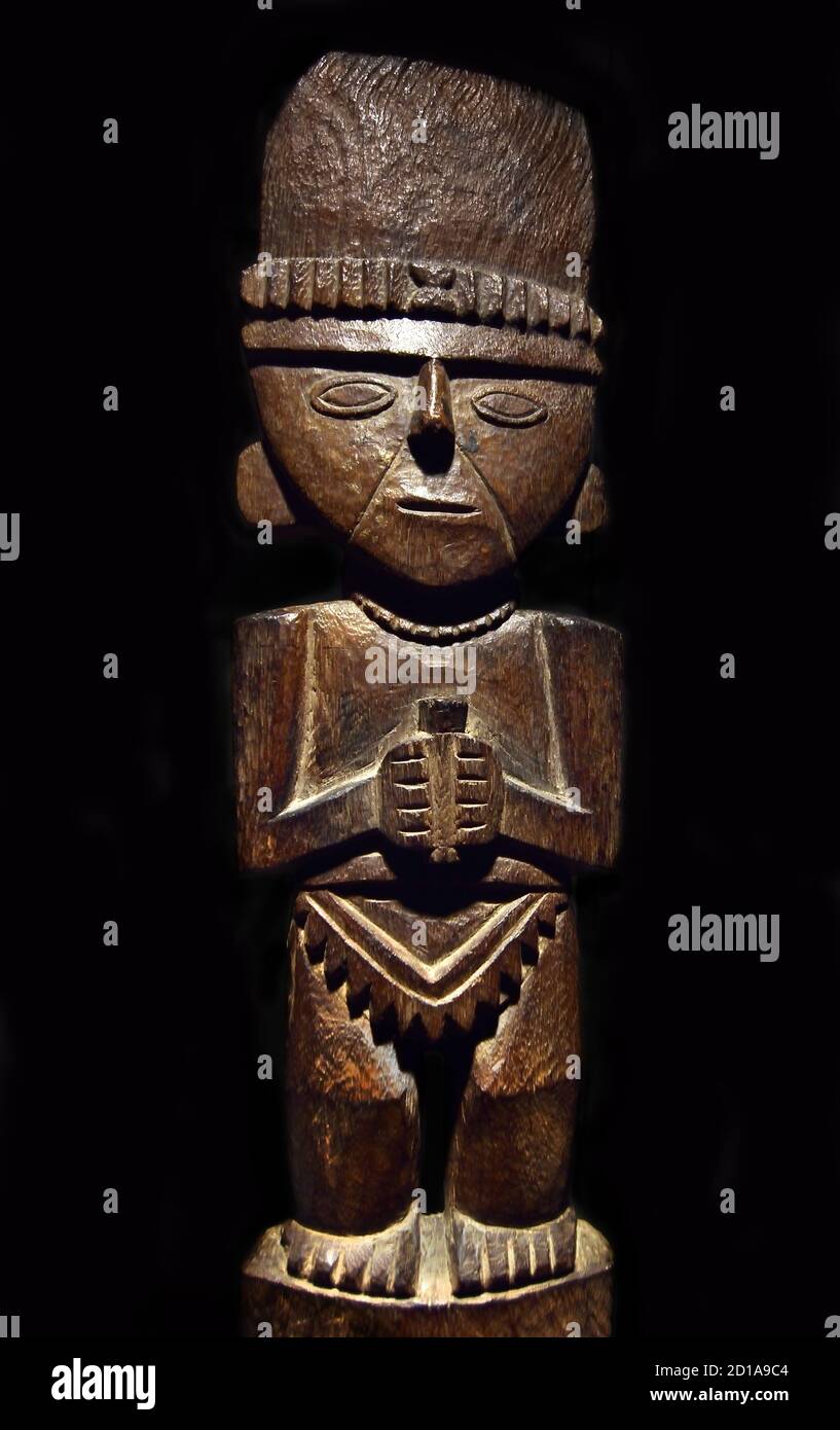 Figura dell'offerente la cultura di Chimú 1100-1400 era centrata su Chimor con la città capitale di Chan Chan, una grande città di adobe nella valle di Moche dell'attuale Trujillo, Perù, peruviano, ,America, Foto Stock