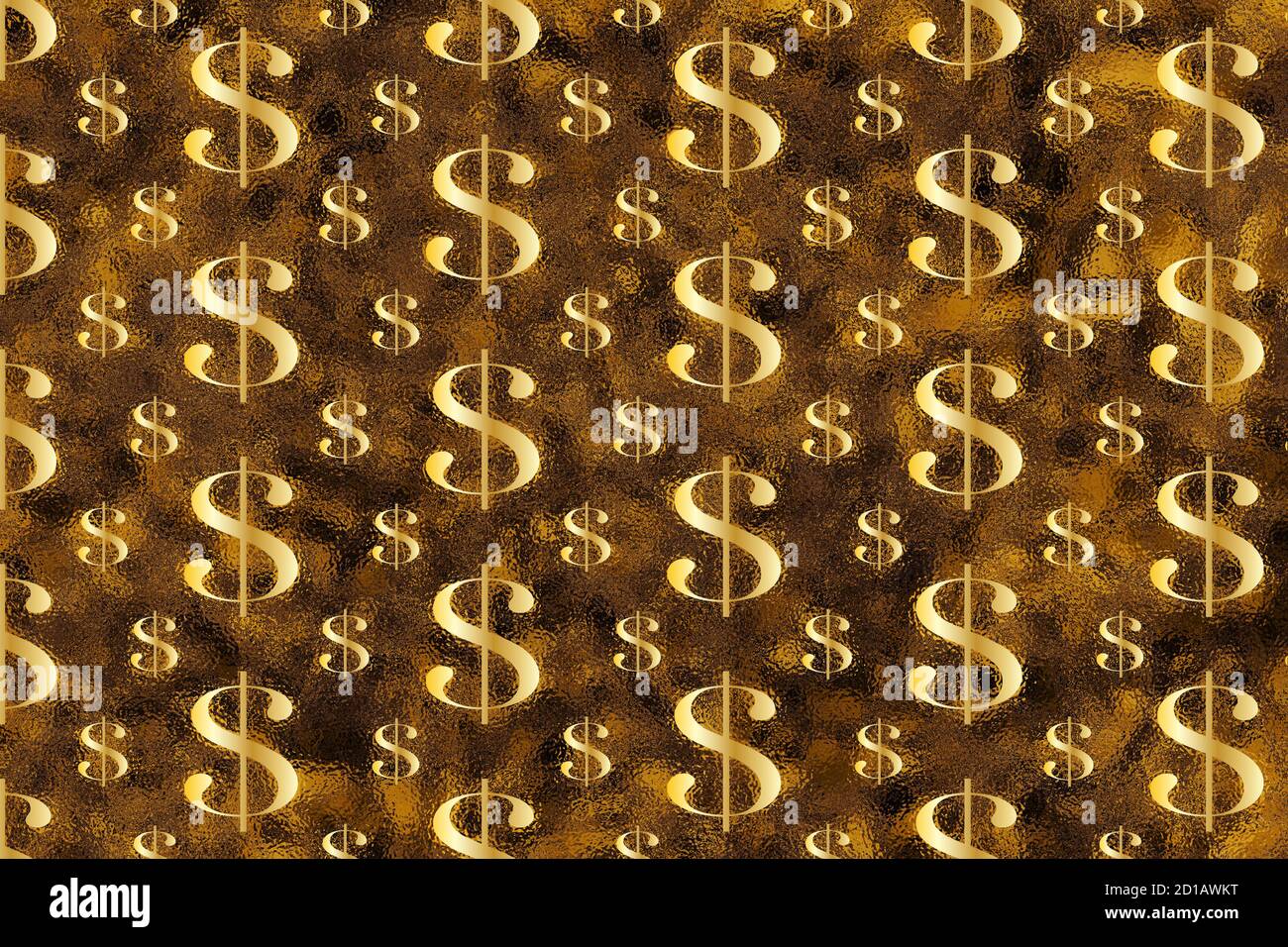 Un'immagine di sfondo del modello di simbolo del dollaro dorato. Foto Stock