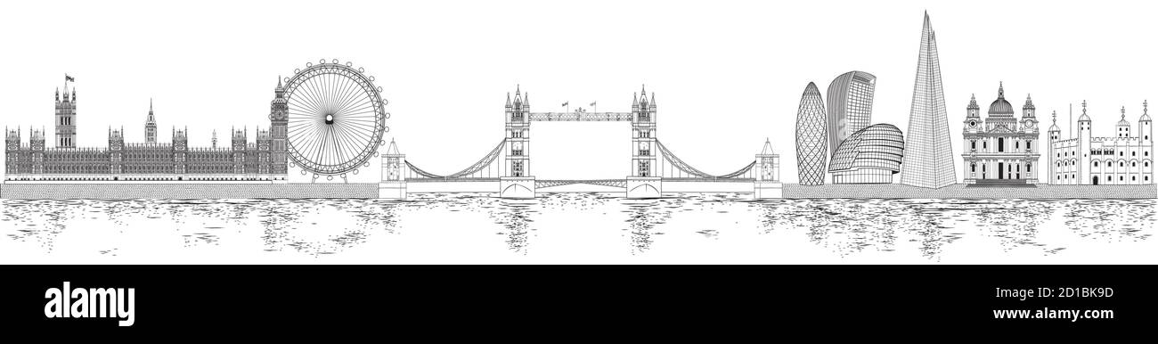 Illustrazione vettoriale dello skyline di Londra Illustrazione Vettoriale