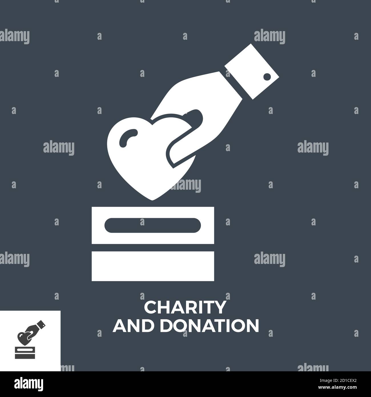 Associazione benefica e donazione Glyph Vector icona. Illustrazione Vettoriale