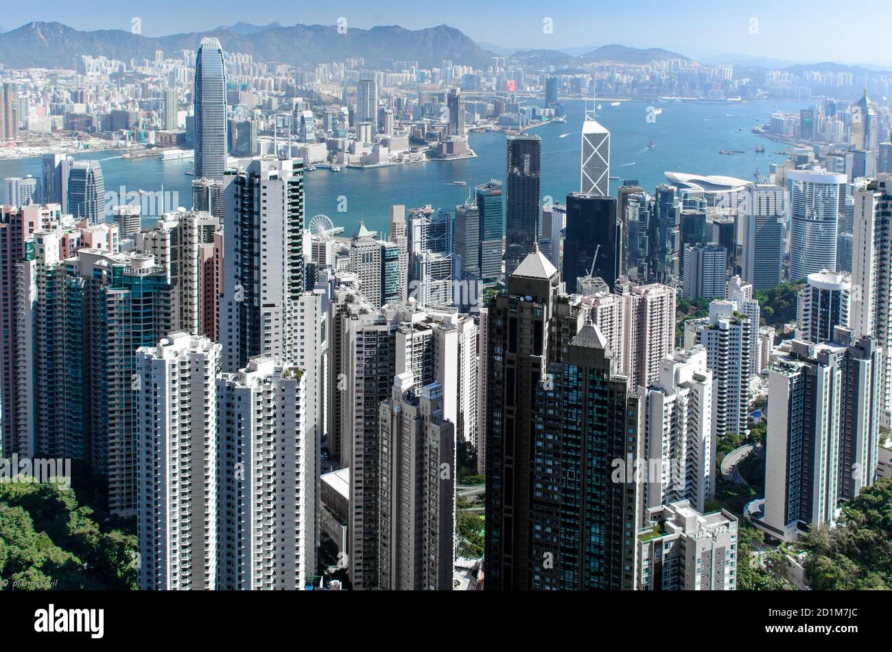 Hon Kong Skyline da Victoria Peak Foto Stock