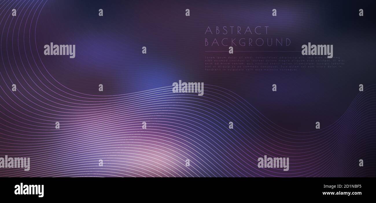 Schema di flusso delle forme d'onda di linea sfondo astratto con spazio. Illustrazione vettoriale. Illustrazione Vettoriale