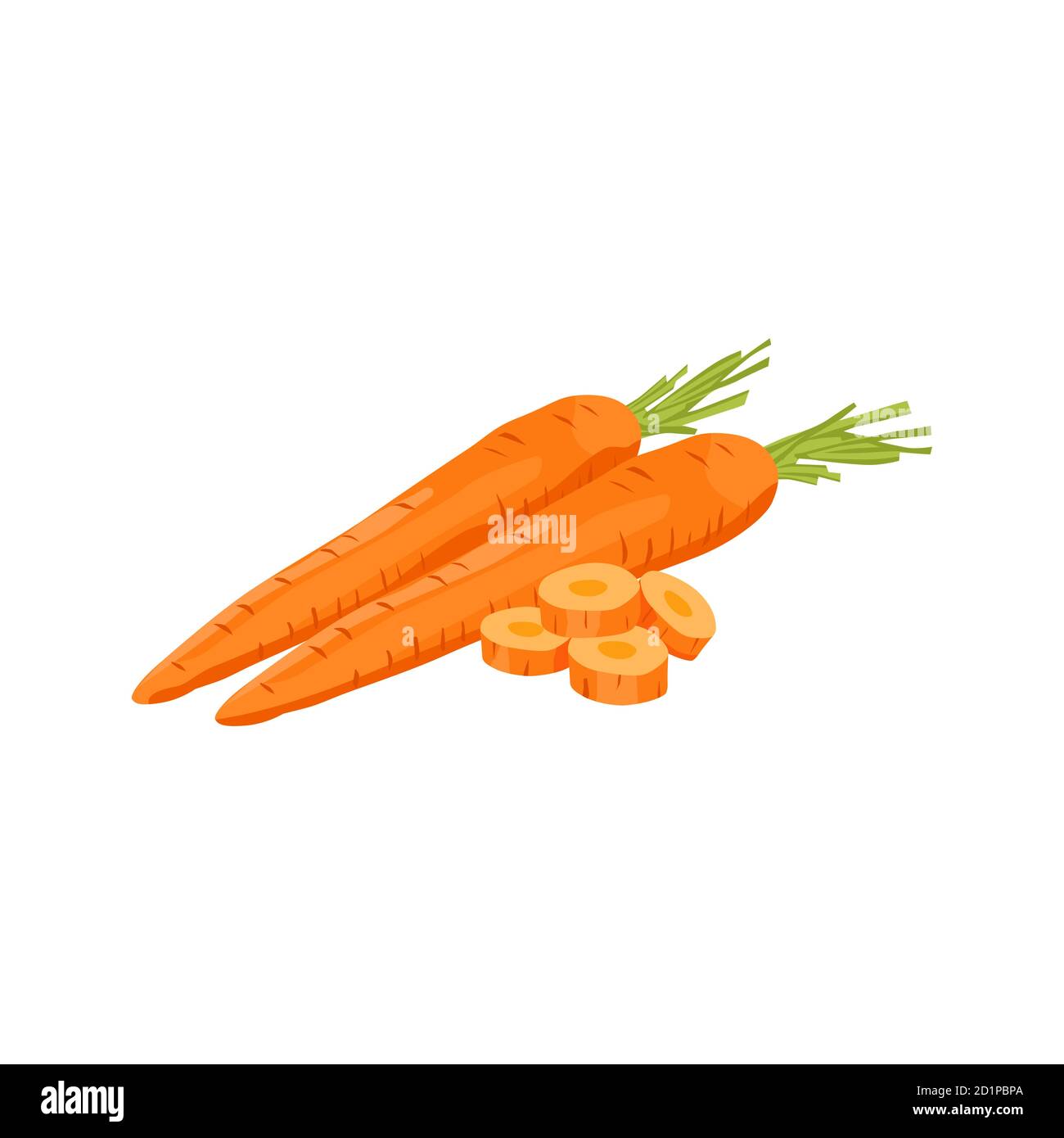 Vettore isolato di carota vegetale fresco su sfondo bianco Illustrazione Vettoriale