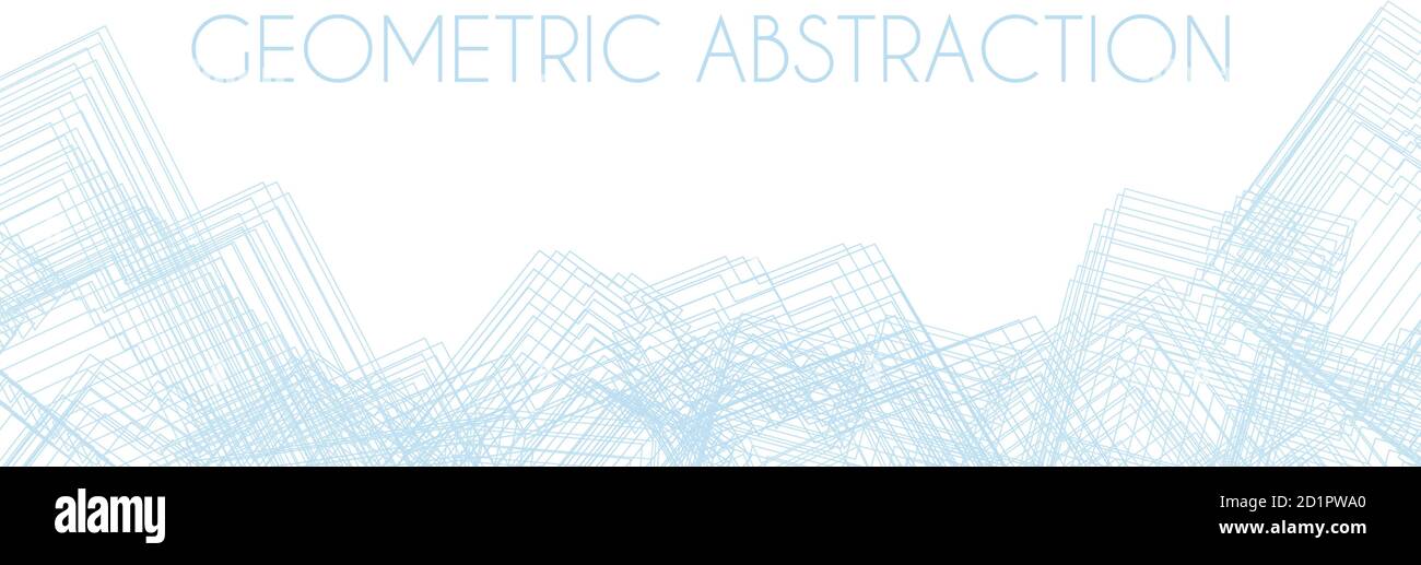 Sottile astrazione geometrica blu chiaro su sfondo bianco. Grafica vettoriale Illustrazione Vettoriale