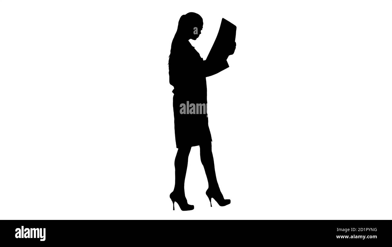 Silhouette personale sanitario di donna intellettuale con la bianca Foto Stock