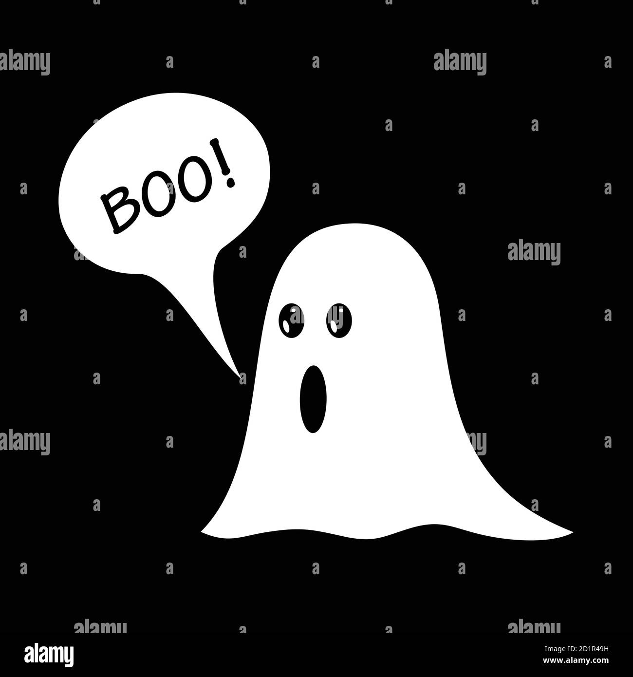 Il fantasma di Halloween Boo. Illustrazione Vettoriale