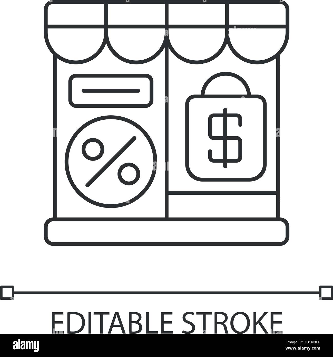 Icone lineari pixel Perfect Outlet Store Illustrazione Vettoriale