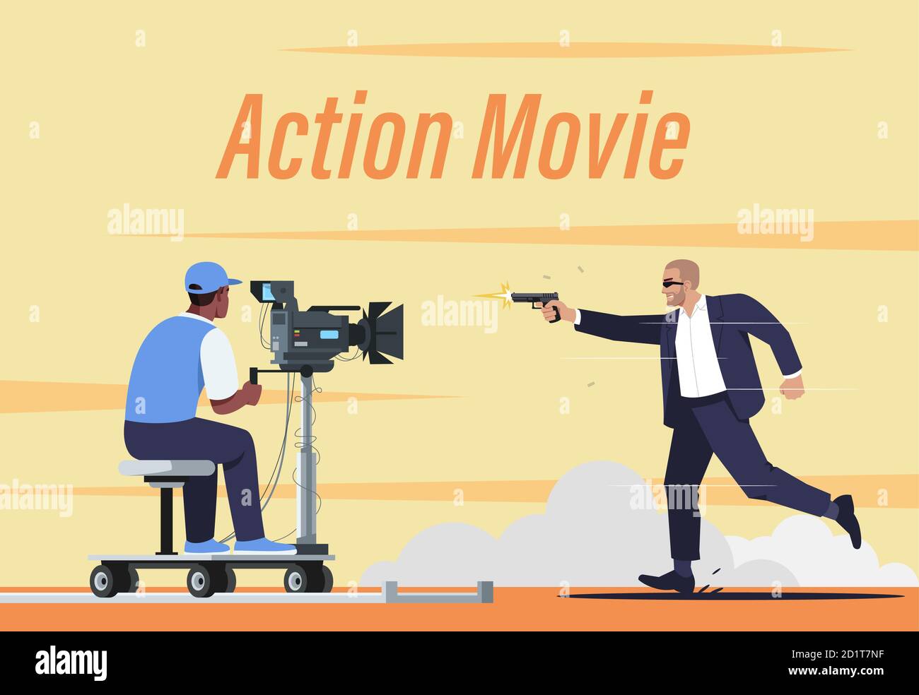 Modello di social poster del filmato di azione Illustrazione Vettoriale