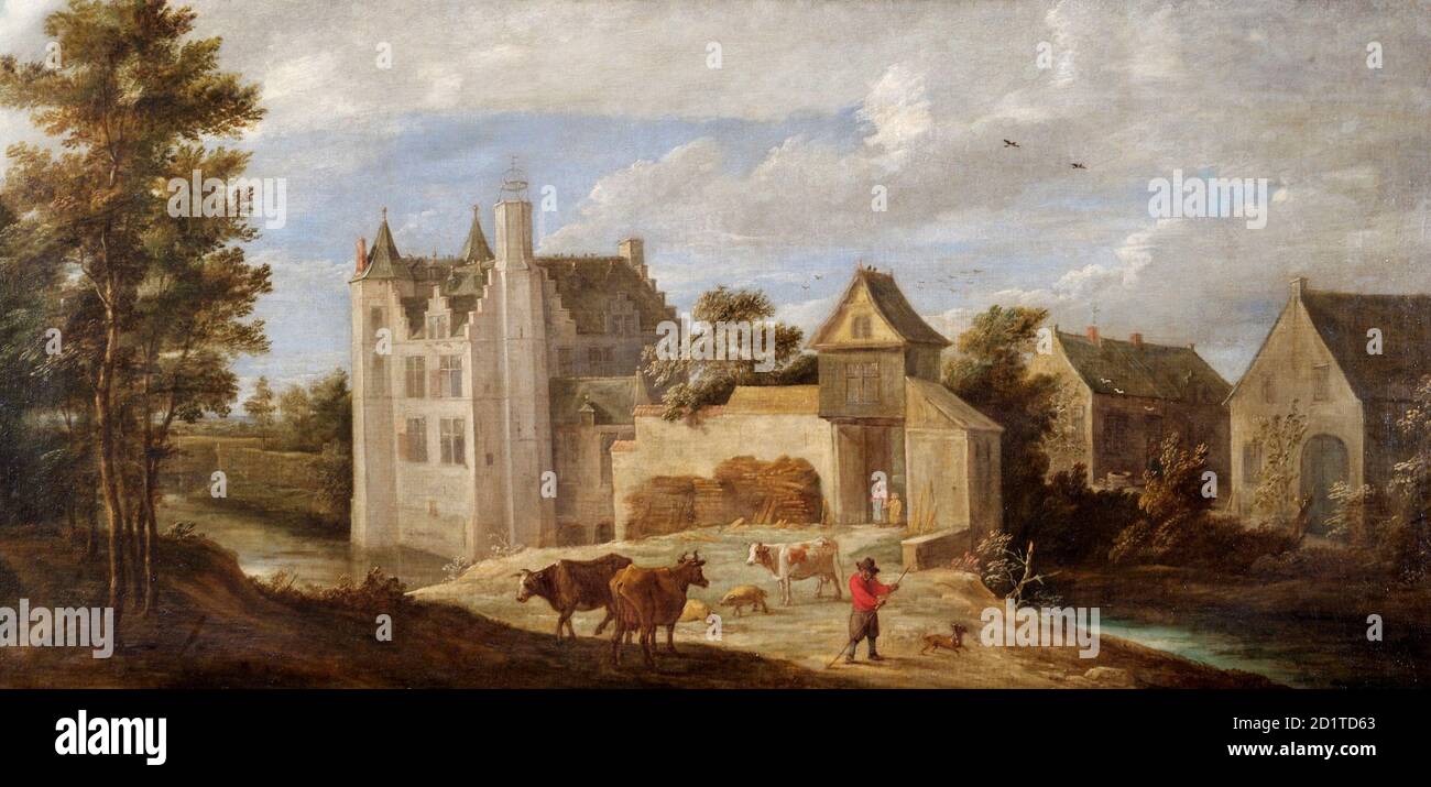 APSLEY HOUSE, Hyde Park Corner, Londra. "View of the Artist's House De Dry Token near Perck" dopo il 1662 di David TENIERS il giovane (1610-90). WM 1611-1948 Foto Stock
