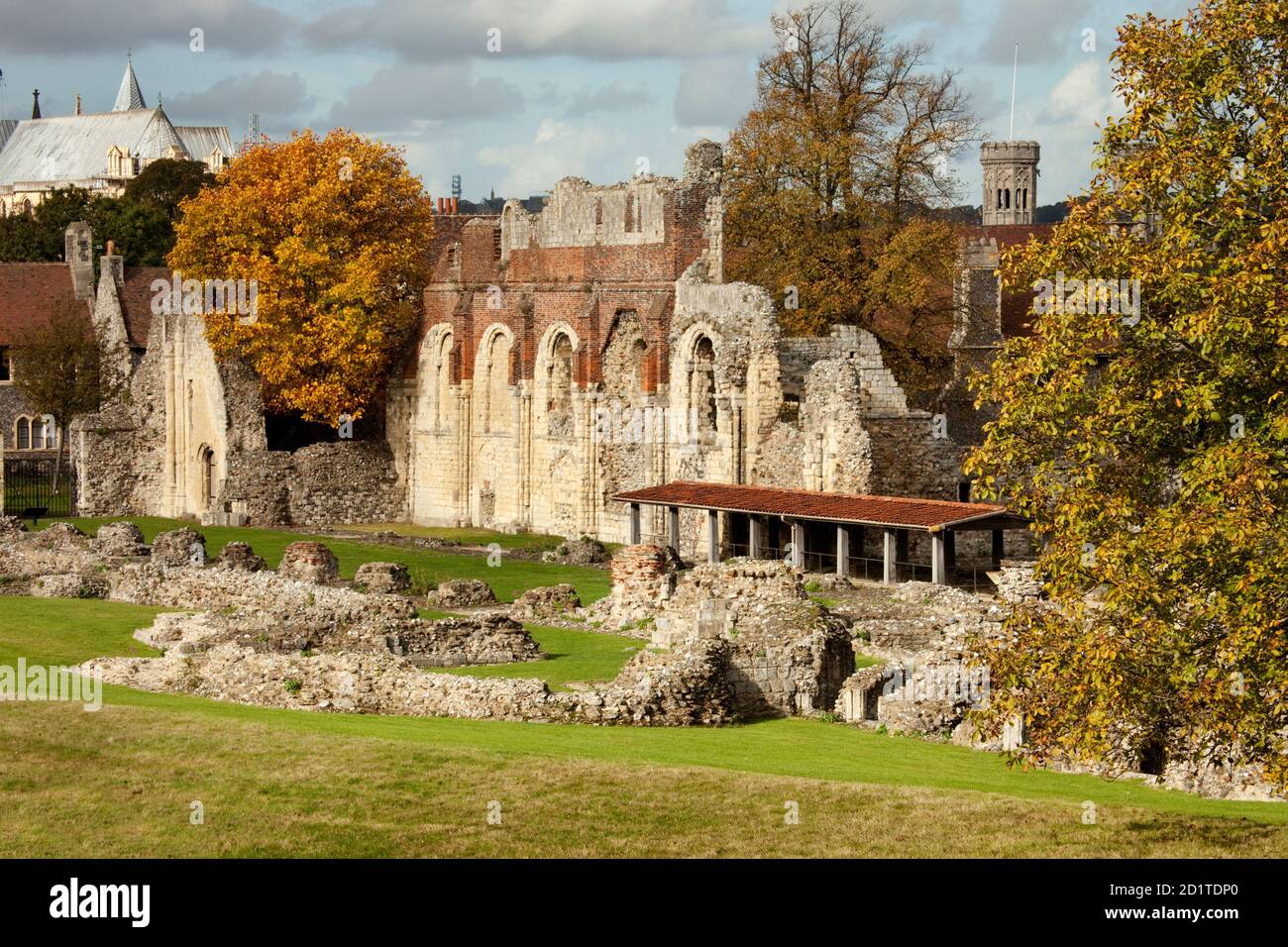 ABBAZIA DI ST AUGUSTINE, Canterbury, Kent. Vista generale da sud est. Foto Stock