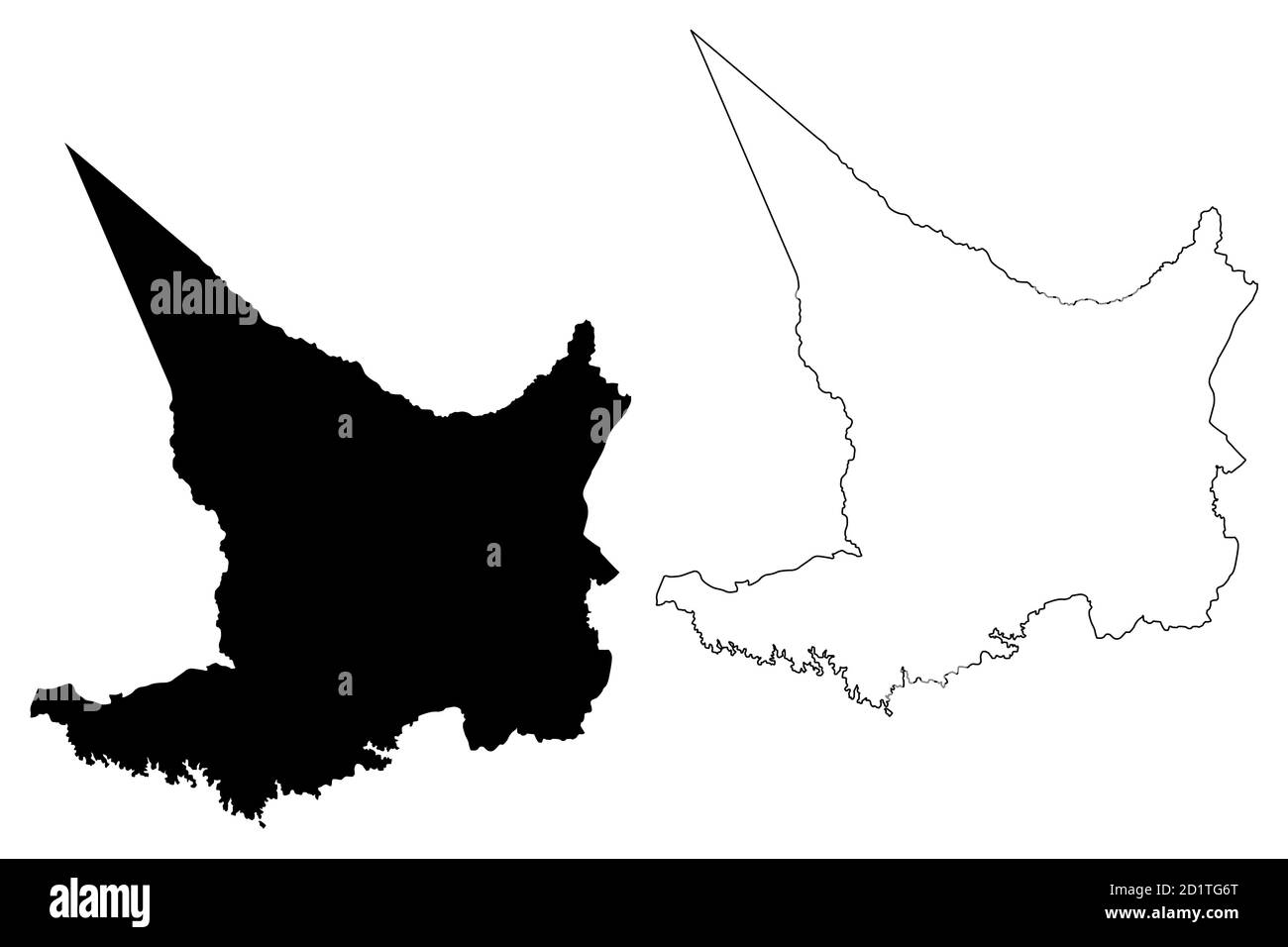 Embu County (Repubblica del Kenya, Provincia Orientale) mappa vettoriale illustrazione, schizzo scrimolo mappa Embu Illustrazione Vettoriale