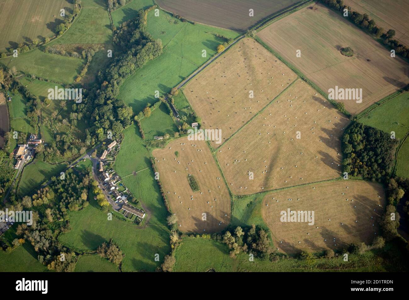 HATFIELD, Wiltshire. Vista aerea di Marden Henge prima di 2010 scavi. Foto Stock