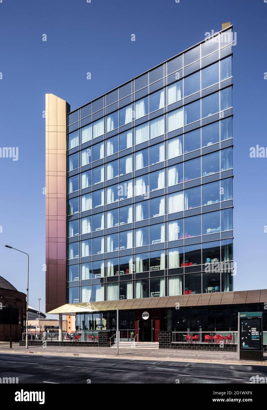 Vista esterna del Radisson RED Hotel, Glasgow, Scozia, Regno Unito, con 174 camere. Foto Stock