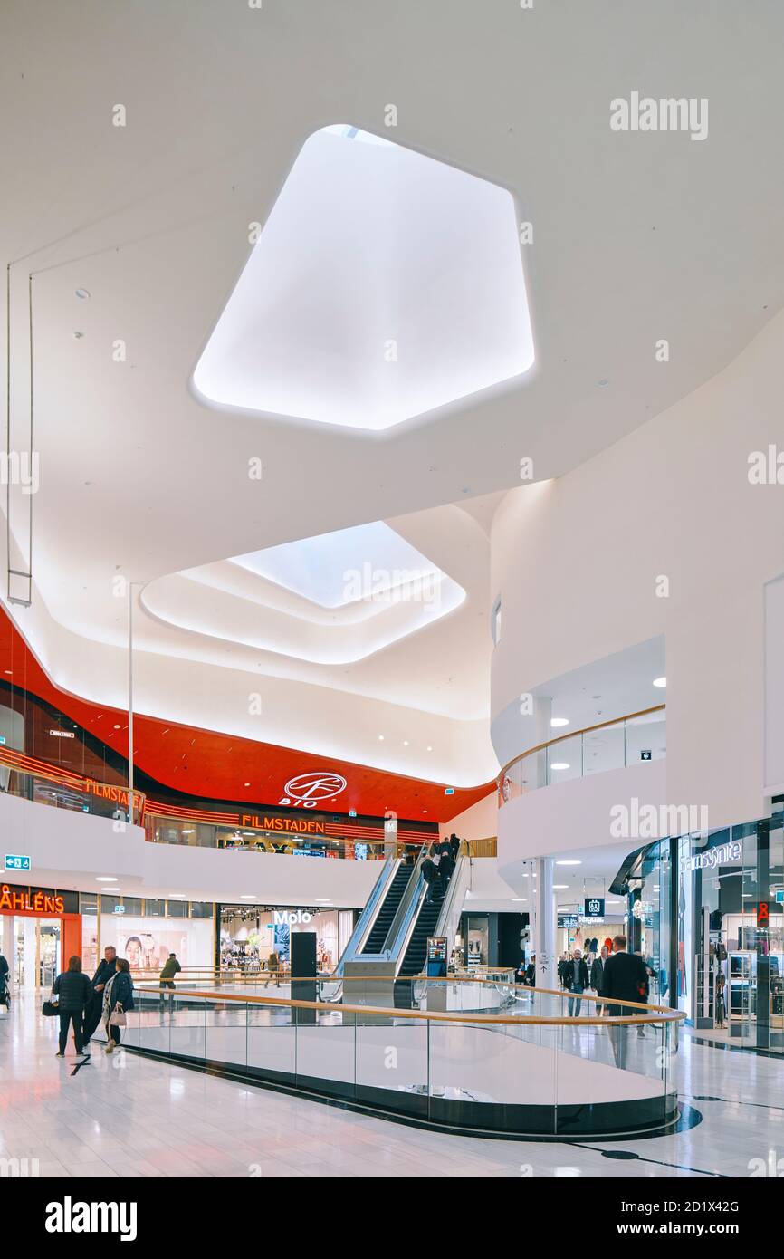 Dettagli interni del Mall of Scandinavia, Stoccolma, Svezia. Foto Stock