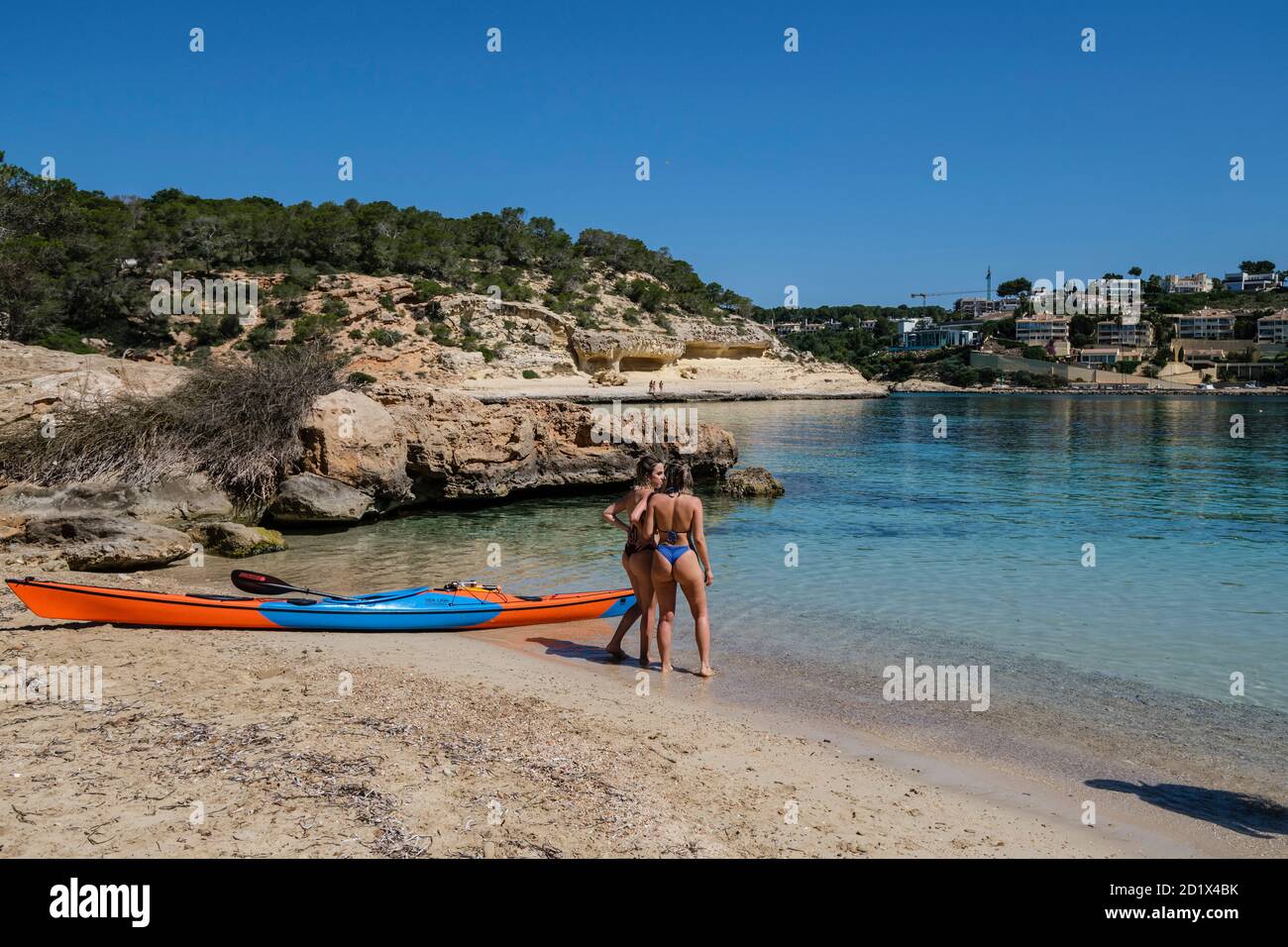 Cala Portals Vells, Calvia, Maiorca, Isole Baleari, Spagna Foto Stock