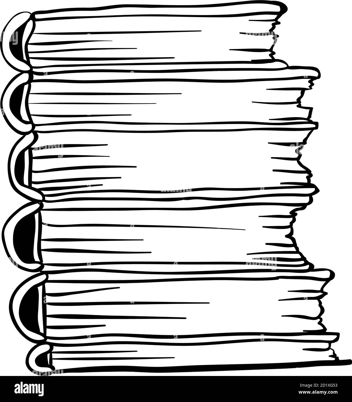 Halloween doodle pila di libri elemento. Illustrazione vettoriale isolata per la progettazione della libreria Illustrazione Vettoriale