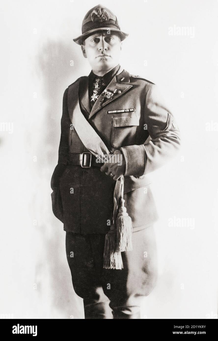 Ritratto di Benito Mussolini intorno al 1930. Benito Mussolini, 1883 - 1945. Politico, giornalista e dittatore d'Italia. Foto Stock